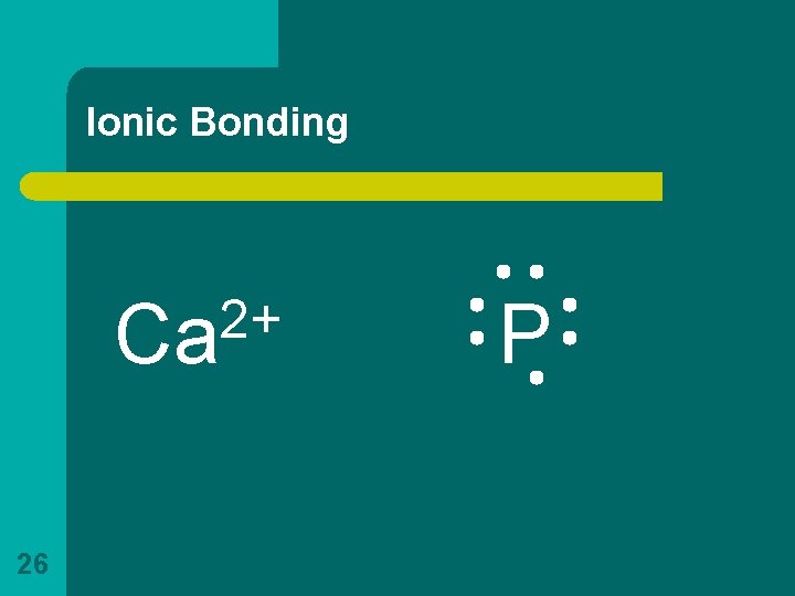 Ionic Bonding 2+ Ca 26 P 