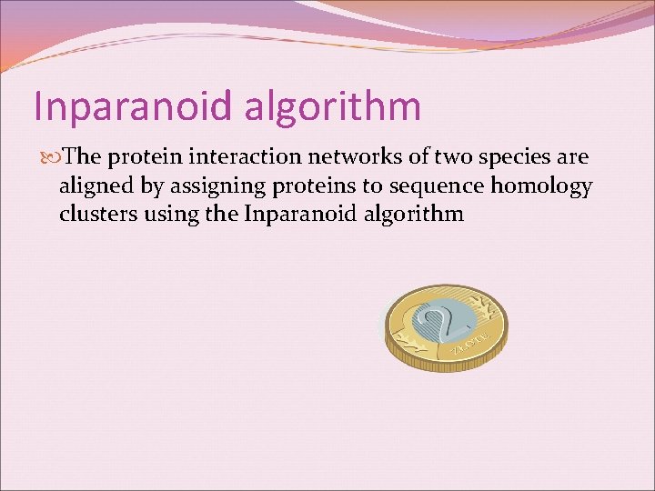Inparanoid algorithm The protein interaction networks of two species are aligned by assigning proteins