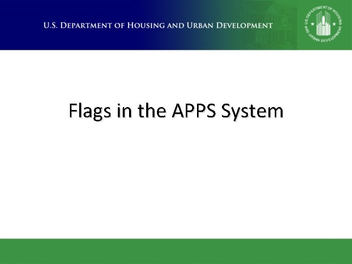 Flags in the APPS System 