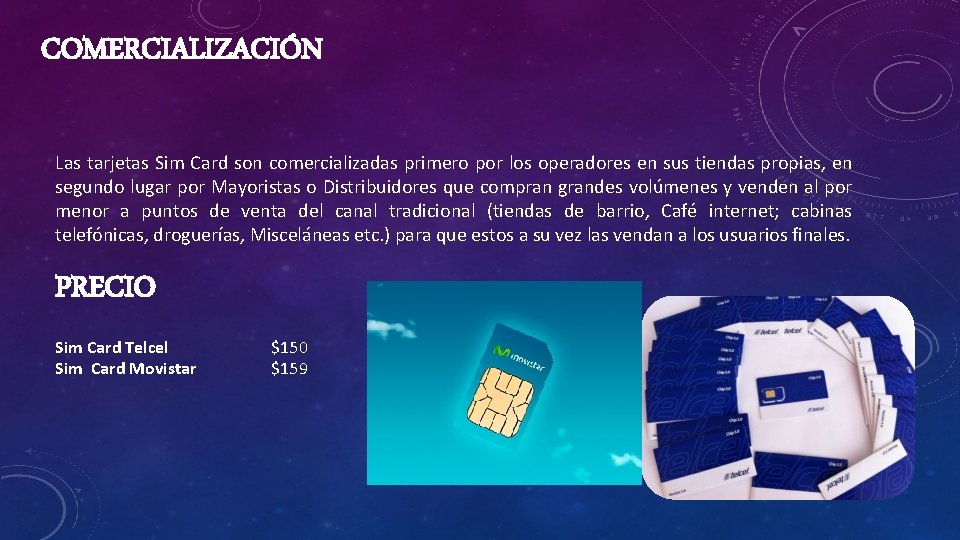 COMERCIALIZACIÓN Las tarjetas Sim Card son comercializadas primero por los operadores en sus tiendas