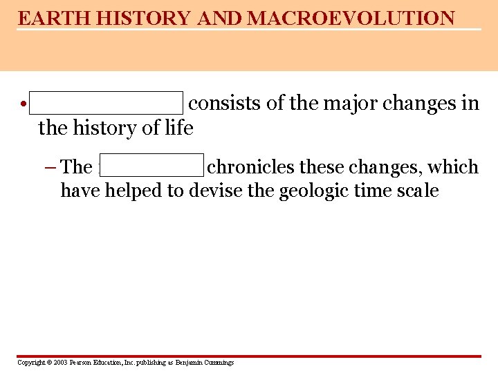EARTH HISTORY AND MACROEVOLUTION 15. 1 The fossil record chronicles macroevolution • Macroevolution consists
