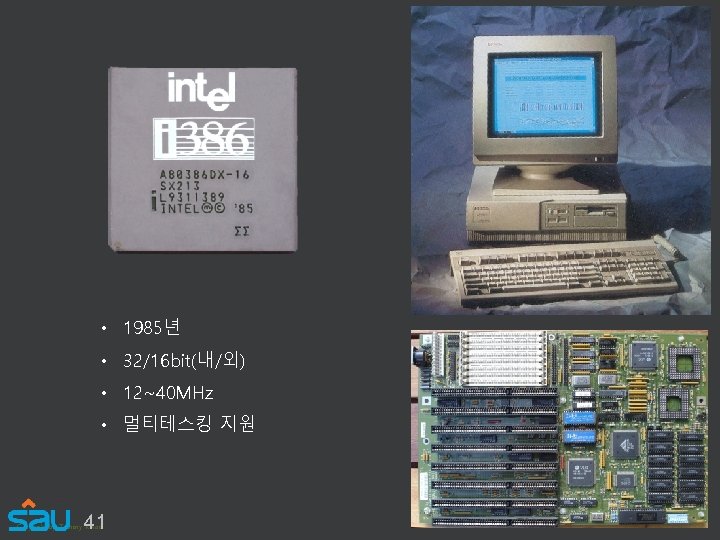  • 1985년 • 32/16 bit(내/외) • 12~40 MHz • 멀티테스킹 지원 41 Copyright