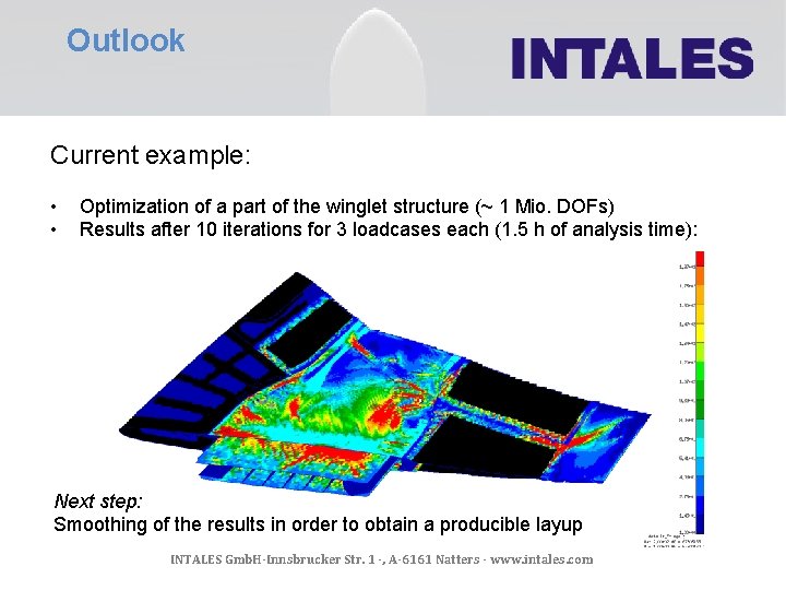 Outlook Current example: • • Optimization of a part of the winglet structure (~