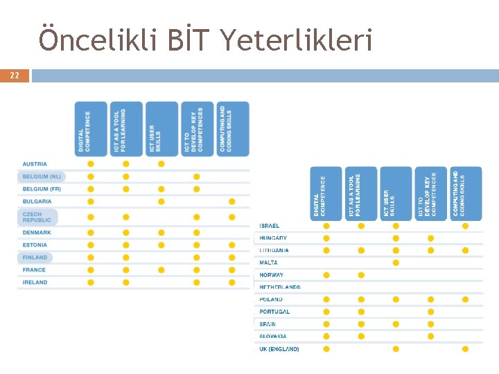 Öncelikli BİT Yeterlikleri 22 