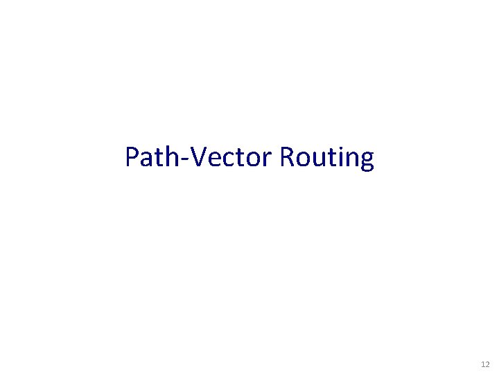 Path-Vector Routing 12 