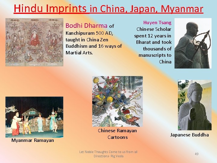 Hindu Imprints in China, Japan, Myanmar Bodhi Dharma of Kanchipuram 500 AD, taught in