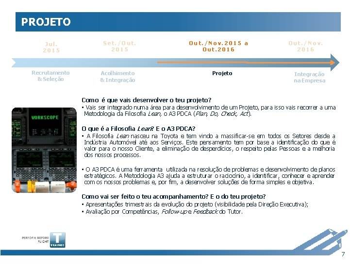 PROJETO Jul. 2015 Recrutamento & Seleção Set. /Out. 2015 Acolhimento & Integração Out. /Nov.