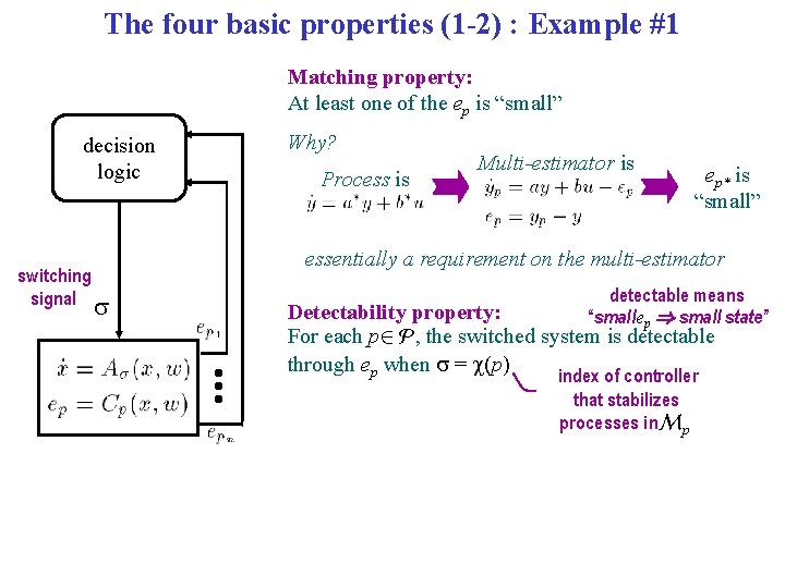 The four basic properties (1 -2) : Example #1 Matching property: At least one