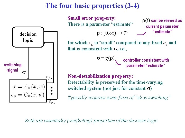 The four basic properties (3 -4) Small error property: There is a parameter “estimate”