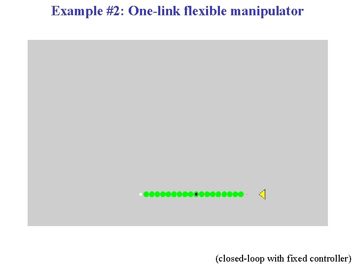 Example #2: One-link flexible manipulator (closed-loop with fixed controller) 
