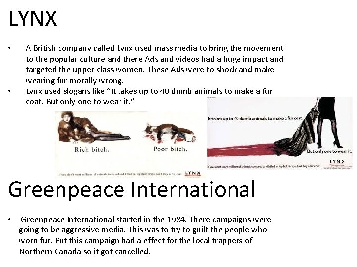 LYNX • • A British company called Lynx used mass media to bring the