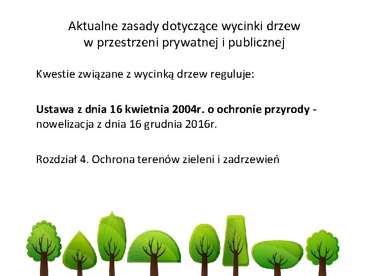 Aktualne zasady dotyczące wycinki drzew w przestrzeni prywatnej i publicznej Kwestie związane z wycinką