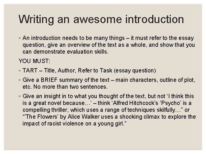 Writing an awesome introduction ◦ An introduction needs to be many things – it