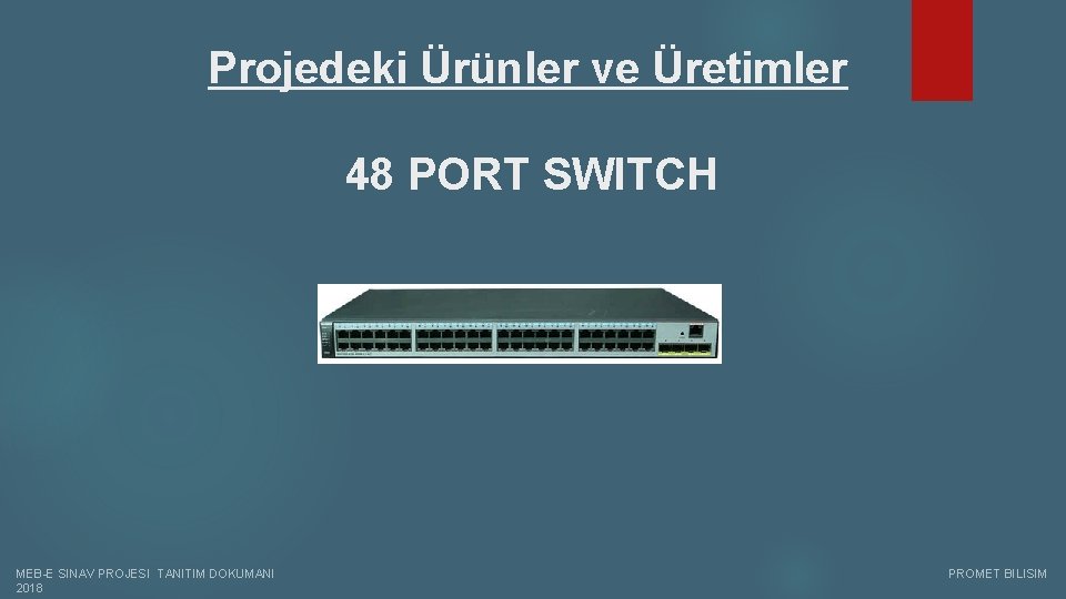 Projedeki Ürünler ve Üretimler 48 PORT SWITCH MEB-E SINAV PROJESI TANITIM DOKUMANI PROMET BILISIM