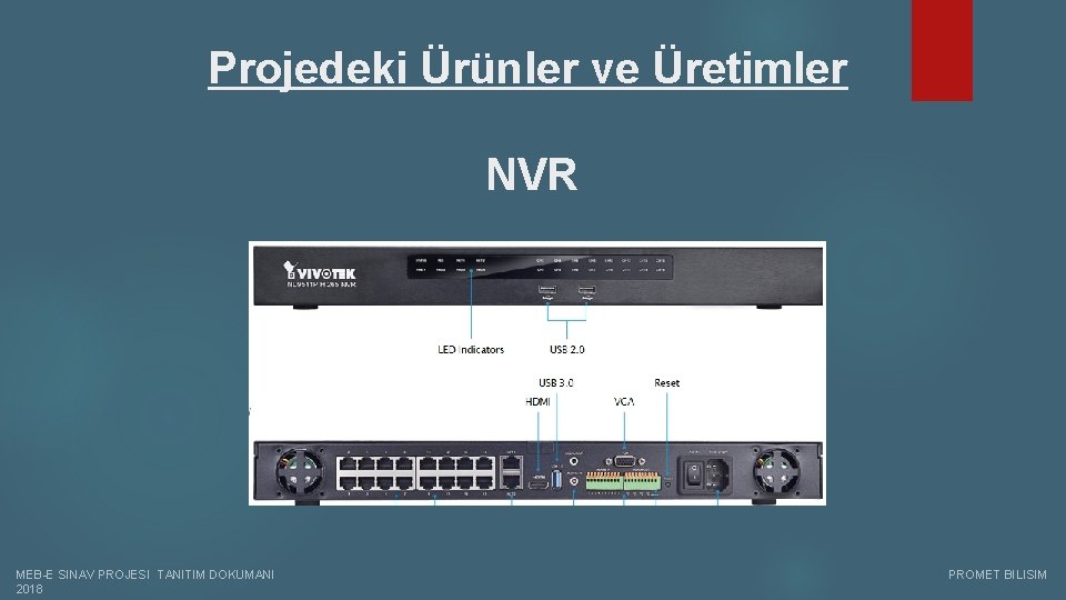 Projedeki Ürünler ve Üretimler NVR MEB-E SINAV PROJESI TANITIM DOKUMANI PROMET BILISIM 2018 