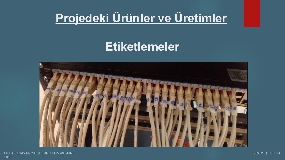 Projedeki Ürünler ve Üretimler Etiketlemeler MEB-E SINAV PROJESI TANITIM DOKUMANI PROMET BILISIM 2018 