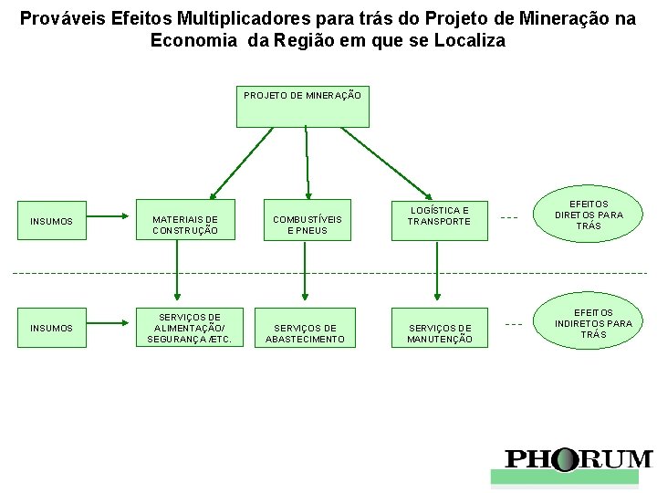 Prováveis Efeitos Multiplicadores para trás do Projeto de Mineração na Economia da Região em