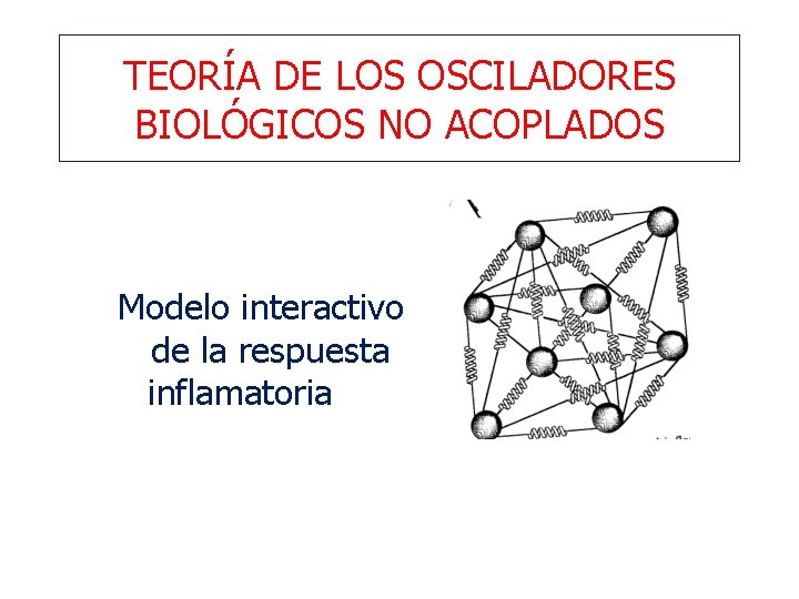 TEORÍA DE LOS OSCILADORES BIOLÓGICOS NO ACOPLADOS Modelo interactivo de la respuesta inflamatoria 