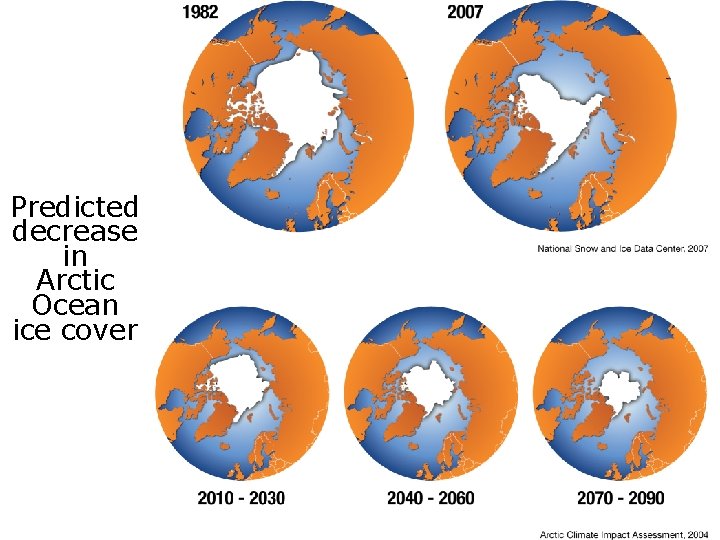Predicted decrease in Arctic Ocean ice cover 