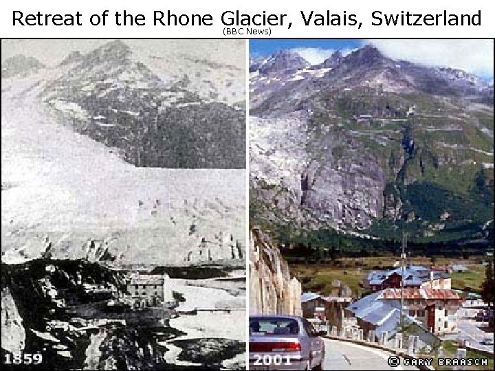 Retreat of the Rhone Glacier, Valais, Switzerland (BBC News) 