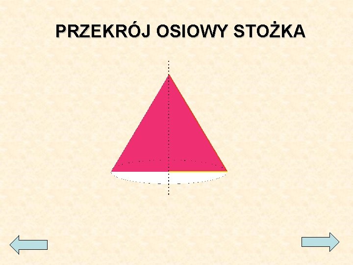 PRZEKRÓJ OSIOWY STOŻKA 