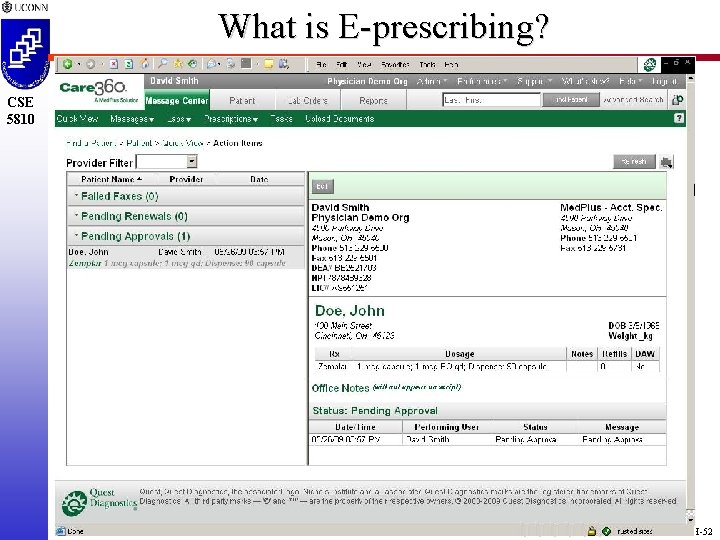 What is E-prescribing? CSE 5810 Intro. OH-52 