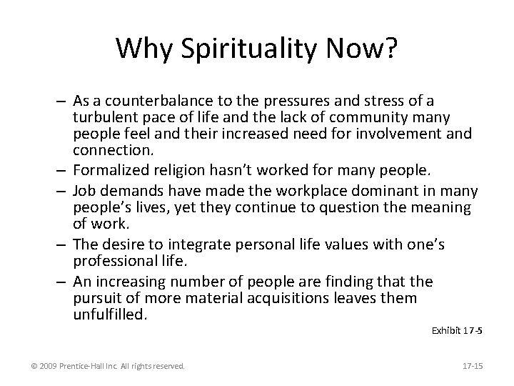 Why Spirituality Now? – As a counterbalance to the pressures and stress of a