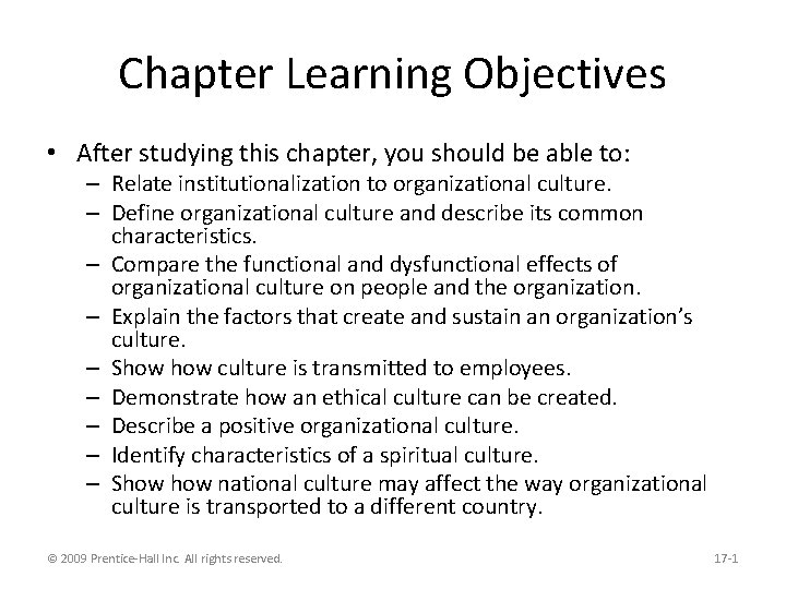 Chapter Learning Objectives • After studying this chapter, you should be able to: –