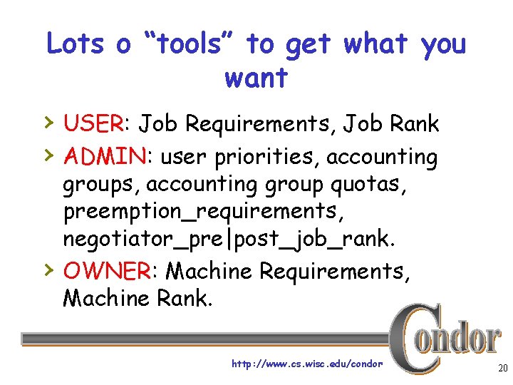 Lots o “tools” to get what you want › USER: Job Requirements, Job Rank