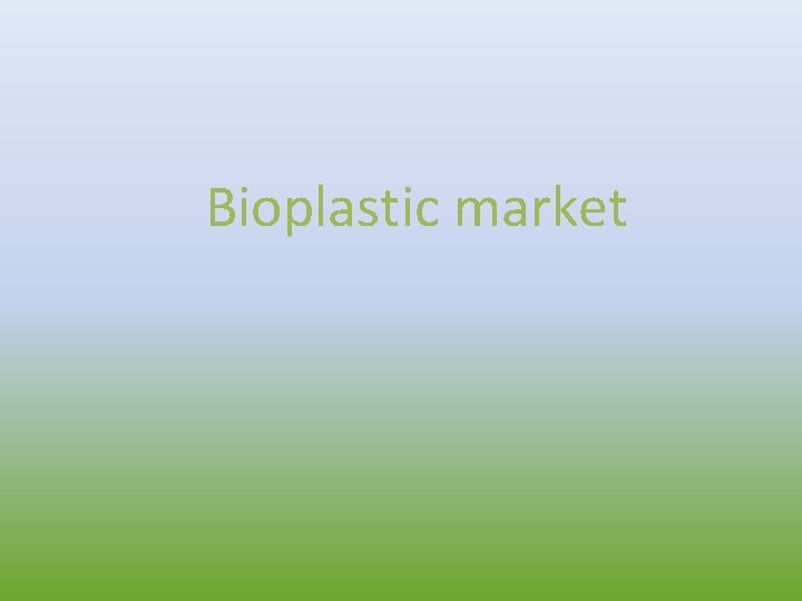 Bioplastic market 