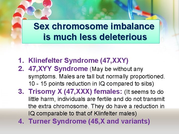 Medical Genetics Klinefelter Turner Down Syndrome Reproductive Block