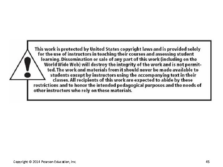 Copyright © 2014 Pearson Education, Inc. 45 