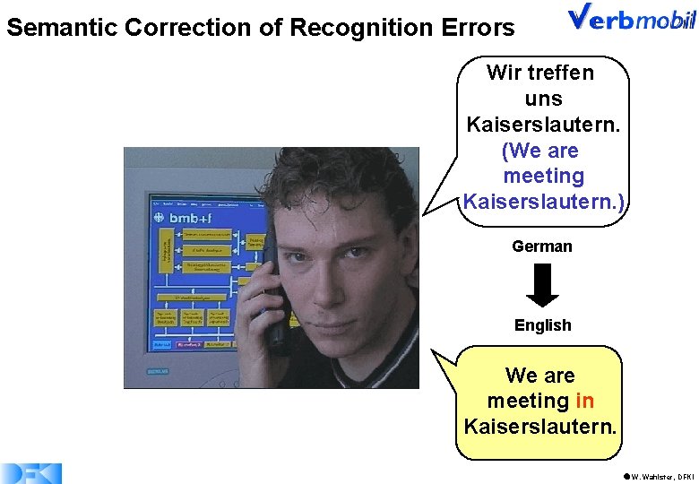 Semantic Correction of Recognition Errors Wir treffen uns Kaiserslautern. (We are meeting Kaiserslautern. )