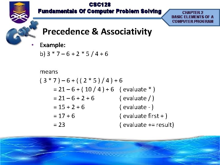 CSC 128 Fundamentals Of Computer Problem Solving CHAPTER 2 BASIC ELEMENTS OF A COMPUTER