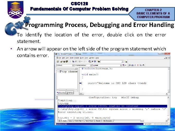 CSC 128 Fundamentals Of Computer Problem Solving CHAPTER 2 BASIC ELEMENTS OF A COMPUTER