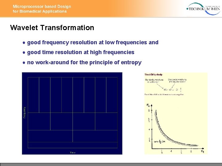 Wavelet Transformation ● good frequency resolution at low frequencies and ● good time resolution
