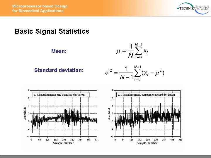 Basic Signal Statistics Mean: Standard deviation: 