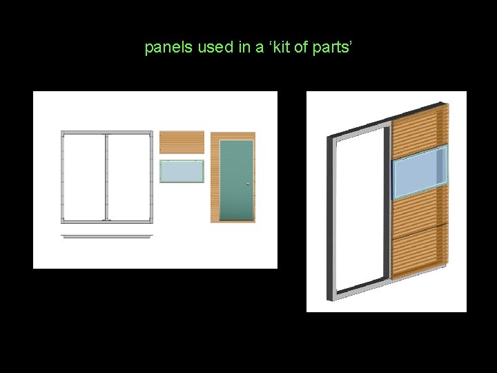 panels used in a ‘kit of parts’ 