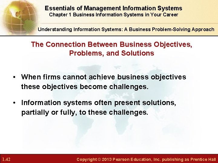 Essentials of Management Information Systems Chapter 1 Business Information Systems in Your Career Understanding