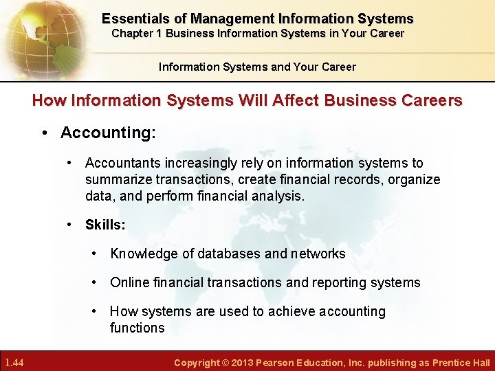 Essentials of Management Information Systems Chapter 1 Business Information Systems in Your Career Information