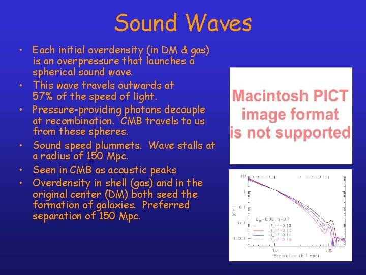 Sound Waves • Each initial overdensity (in DM & gas) is an overpressure that