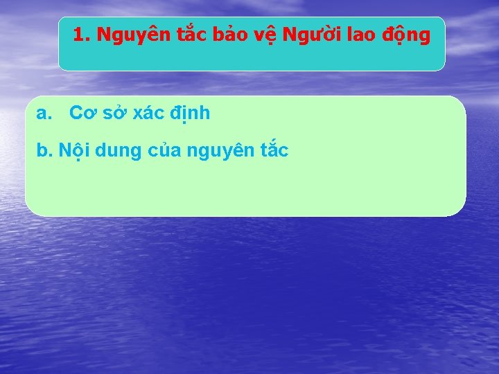1. Nguyên tắc bảo vệ Người lao động a. Cơ sở xác định b.