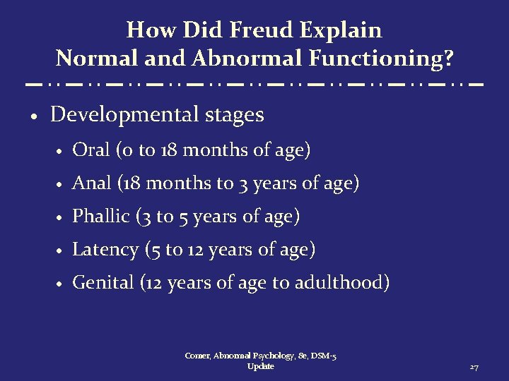 How Did Freud Explain Normal and Abnormal Functioning? · Developmental stages · Oral (0