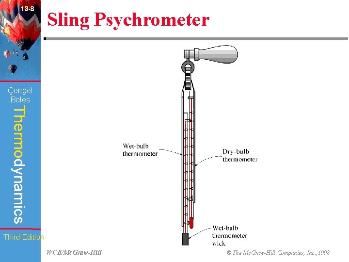 13 -8 Sling Psychrometer (Fig. 13 -13) Çengel Boles Thermodynamics Third Edition WCB/Mc. Graw-Hill