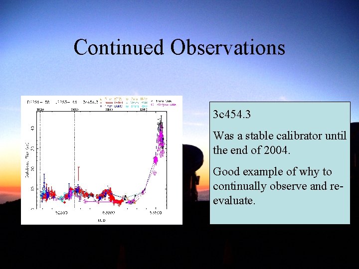 Continued Observations 3 c 454. 3 Was a stable calibrator until the end of