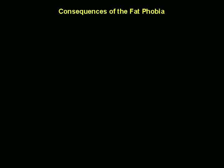 Consequences of the Fat Phobia 
