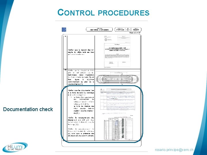 CONTROL PROCEDURES Documentation check rosario. principe@cern. ch 