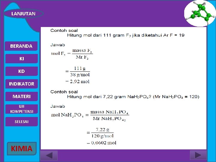 LANJUTAN BERANDA KI KD INDIKATOR MATERI UJI KOMPETENSI SELESAI KIMIA 