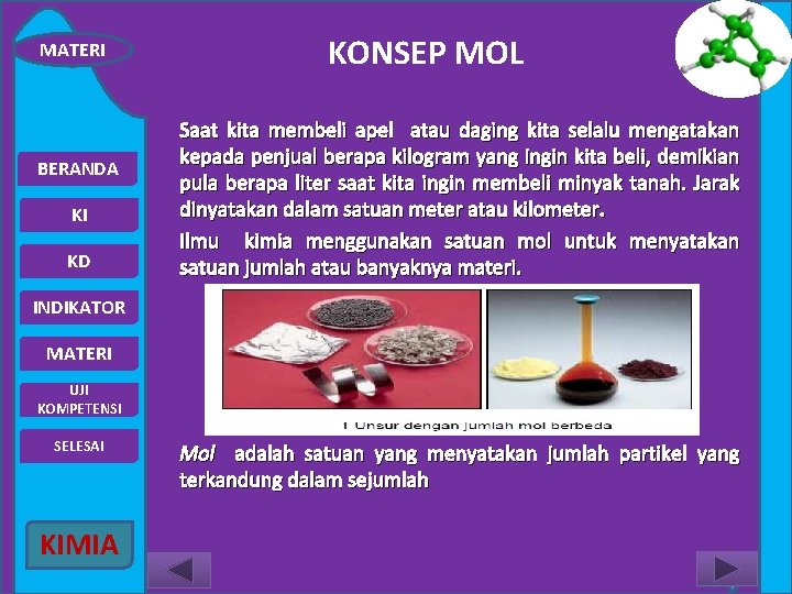 MATERI BERANDA KI KD KONSEP MOL Saat kita membeli apel atau daging kita selalu