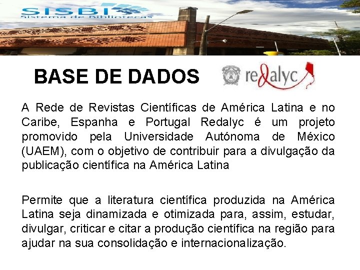 BASE DE DADOS A Rede de Revistas Científicas de América Latina e no Caribe,